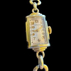 Vintage 1930’s Ladies Hamilton Art Deco Watch with Stretch Bracelet Band